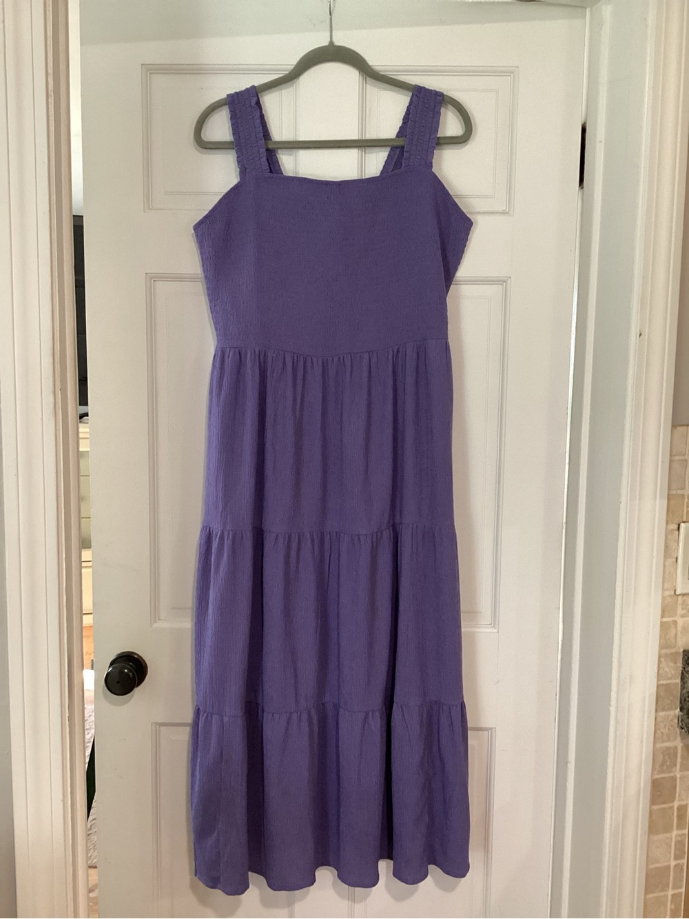 Lane Bryant Lavender Tiered Maxi Dress with Square Neck